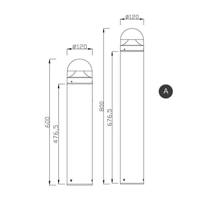 Black Bollard Lights Outdoor